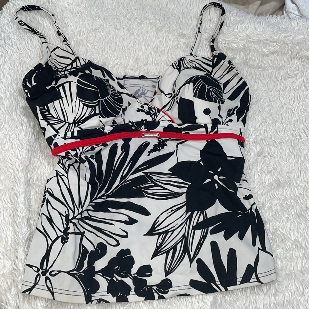Jamaica Bay 2 piece Swim Bathing Suit Women’s Size 14 Black Red White